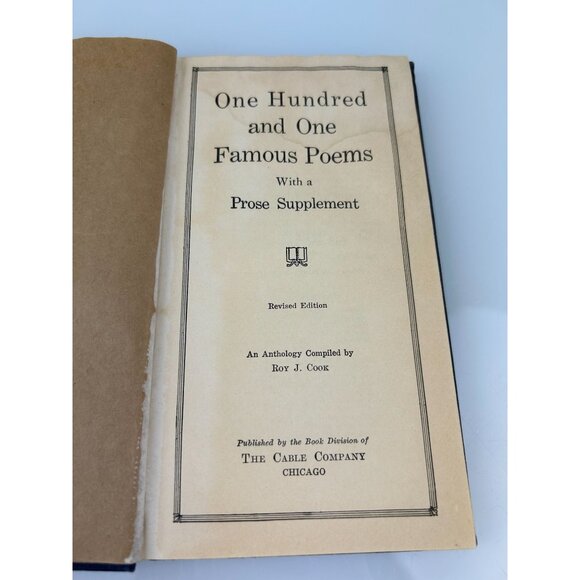 1929 One Hundred and One Famous Poems Vintage Antique Book Poetry Compilation - Picture 6 of 16